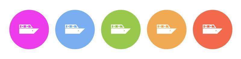 Multi colored flat icons on round backgrounds. Cruiser voyage multicolor circle vector icon on white background