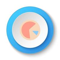 Round button for web icon, analytics, circle. Button banner round, badge interface for application illustration on white background vector