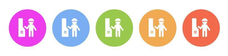 Multi colored icon Mass production engineer. Button banner round badge interface for application illustration on white background vector