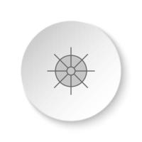 redondo botón para web icono, dharma rueda símbolo. botón bandera redondo, Insignia interfaz para solicitud ilustración en blanco antecedentes vector