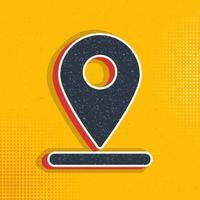 location, navigation pop art, retro icon. Vector illustration of pop art style on retro background