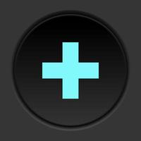 Round button icon Medical symbol. Button banner round badge interface for application illustration on dark background vector