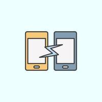 phone, sync color vector icon, vector illustration on white background