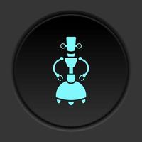 Dark button icon Robot technology. Button banner round badge interface for application illustration on darken background vector
