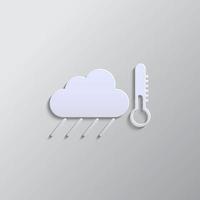 cloud, conditions paper style icon. Grey color vector background- Paper style vector icon.