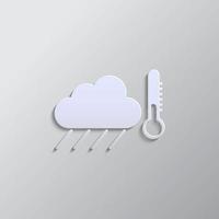 cloud, conditions paper style icon. Grey color vector background- Paper style vector icon.