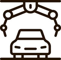 Assembly robot, automobile robot icon - Vector on white background