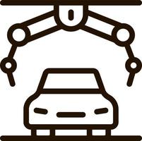 Assembly robot, automobile robot icon - Vector on white background