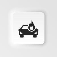 Auto, car, compressive, coverage icon - Vector. Insurance neumorphic style vector icon. on white background