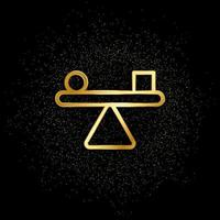 Balance gold icon. Vector illustration of golden particle background.. Spiritual concept vector illustration .