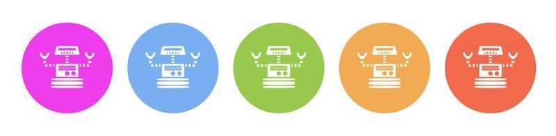 Multi colored icon Robot technology. Button banner round badge interface for application illustration on white background vector