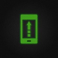 Phone, arrow up, upload new technology vector icon. New mobile technology traffic light style vector illustration on white background