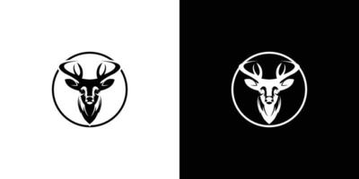 Simple Deer Line Logo design. Vector Illustration.