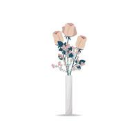 ramo de flores de rosa ceniza rosas en un florero. floreciente flores para habitación decoración. vector ilustración en plano estilo, boho