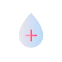 Positive blood type flat gradient two-color ui icon. Laboratory test. Blood transfusion. Simple filled pictogram. GUI, UX design for mobile application. Vector isolated RGB illustration