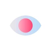 Eye flat gradient two-color ui icon. Part of human body. Organ of perception. Visual system. Simple filled pictogram. GUI, UX design for mobile application. Vector isolated RGB illustration