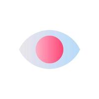 Eye flat gradient two-color ui icon. Part of human body. Organ of perception. Visual system. Simple filled pictogram. GUI, UX design for mobile application. Vector isolated RGB illustration