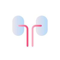 Kidneys flat gradient two-color ui icon. Organ transplantation. Checkup of urinary system. Simple filled pictogram. GUI, UX design for mobile application. Vector isolated RGB illustration