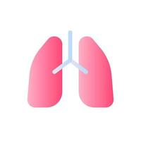 Lungs flat gradient two-color ui icon. Checkup of respiratory system. Pneumonia treatment. Simple filled pictogram. GUI, UX design for mobile application. Vector isolated RGB illustration