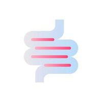 Intestine flat gradient two-color ui icon. Body organ. Checkup of bowel. Gastrointestinal tract. Simple filled pictogram. GUI, UX design for mobile application. Vector isolated RGB illustration