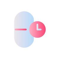 Taking medicine on time flat gradient two-color ui icon. Regular treatment. Capsule dosage form. Simple filled pictogram. GUI, UX design for mobile application. Vector isolated RGB illustration