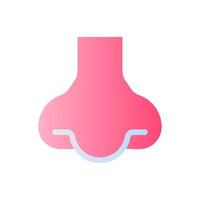 Nose flat gradient two-color ui icon. Sensory and respiratory system. Facial part of human body. Simple filled pictogram. GUI, UX design for mobile application. Vector isolated RGB illustration