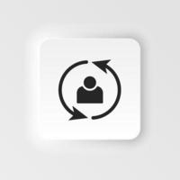 User, refresh vector icon. Simple element neumorphic style illustration User, refresh vector icon. Material concept vector illustration.