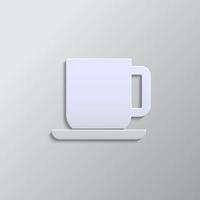 café taza papel estilo, icono. gris color vector fondo- papel estilo vector icono.