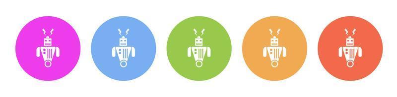 Multi colored icon Robot technology. Button banner round badge interface for application illustration on white background vector