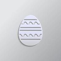 Easter Egg Flat Icon On White Background. Vector icon. Paper style vector icon on white background