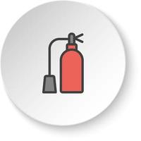 Round button for web icon, emergency, extinguisher. Button banner round, badge interface for application illustration on white background vector