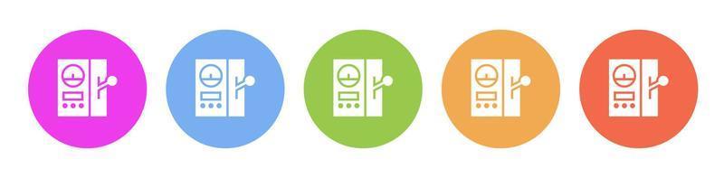Multi colored icon Mass production control panel. Button banner round badge interface for application illustration on white background vector