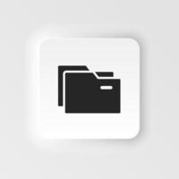 Folders vector icon. Simple element neumorphic style illustration Folders vector icon. Material concept vector illustration.