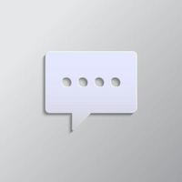 chat, chat bubble paper style, icon. Grey color vector background- Paper style vector icon.