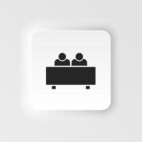 Interview, users vector icon. Simple element neumorphic style illustration Interview, users vector icon. Material concept vector illustration.