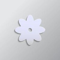 Flower paper style, icon. Grey color vector background- Paper style vector icon.