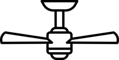 Ceiling, fan, interior vector icon on transparent background. Outline Ceiling, fan, interior vector icon