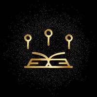 Knowladge gold icon. Vector illustration of golden particle background.. Spiritual concept vector illustration .