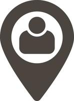 User, location vector icon. Simple element illustrationUser, location vector icon. Material concept vector illustration. on white background