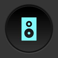 Round button icon Speaker. Button banner round badge interface for application illustration on dark background vector