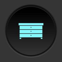Round button icon Cupboard. Button banner round badge interface for application illustration on dark background vector