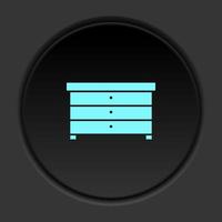 Round button icon Cupboard. Button banner round badge interface for application illustration on dark background vector