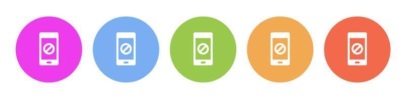 Multi colored icon phone block. Button banner round badge interface for application illustration on white background vector