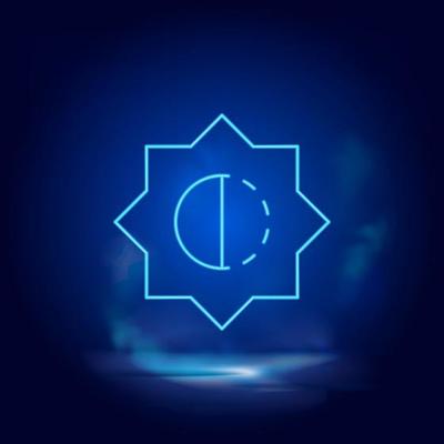 Smoke effect neon style vector icons, brightness, sun neon icon