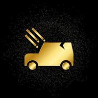 Air, damage, hail gold, icon. Vector illustration of golden particle background . Vector gold background