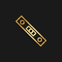 level, tool gold icon. Vector illustration of golden dark background .