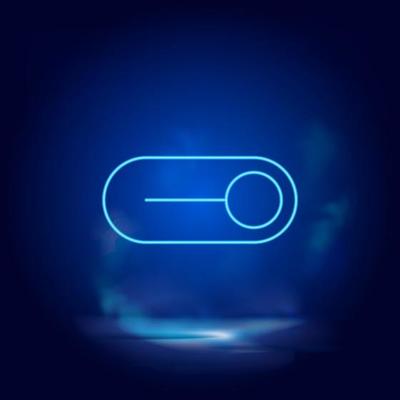 Smoke effect neon style vector icons, disabled, off, switch neon icon