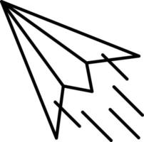 Pape Plane, line vector icon on transparent background. Outline Pape Plane, line vector icon.