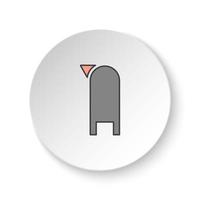 Round button for web icon, Mailbox. Button banner round, badge interface for application illustration on white background vector