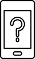 Line vector icon phone, help. Outline vector icon on white background